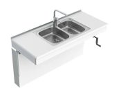 Granberg Wall Mounted Cranked Sink Module 6350-ES30 - Centre, Choice of Widths 990-1590mm