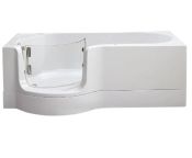 Renaissance Valens 1700x750 / 945mm P-shaped, LH Walk-in Easy Access Bath - OPT Accessories