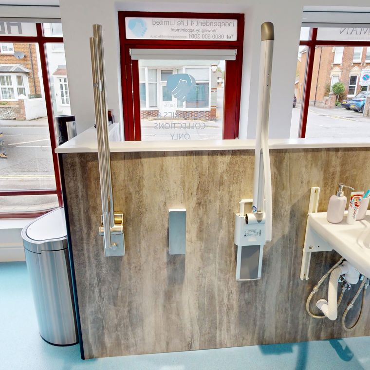 HEWI removable support rail in the Independent 4 Life Bathroom Area