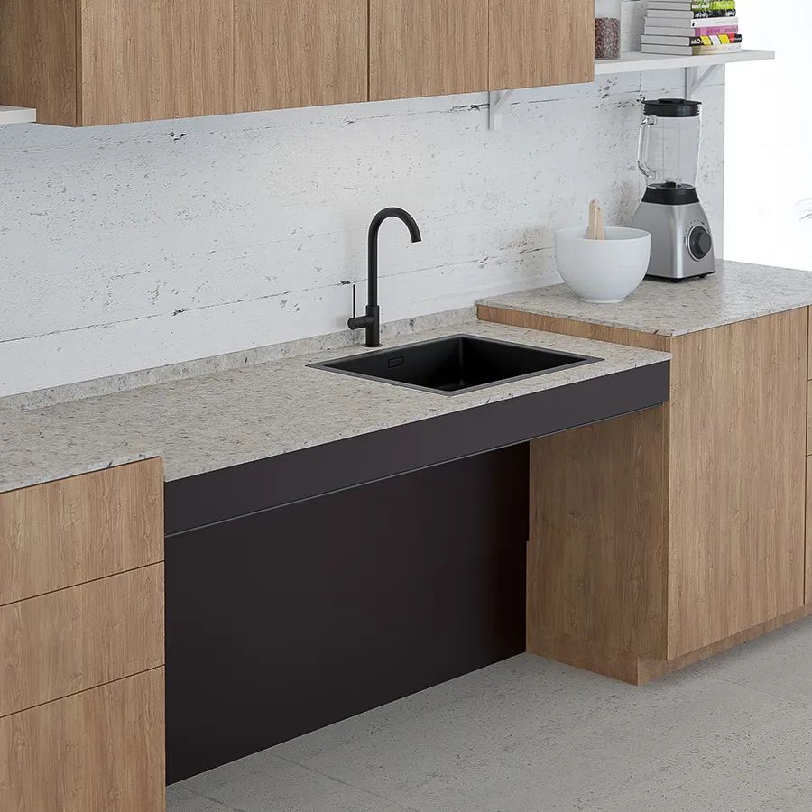 Electric height adjustable kitchen worktop