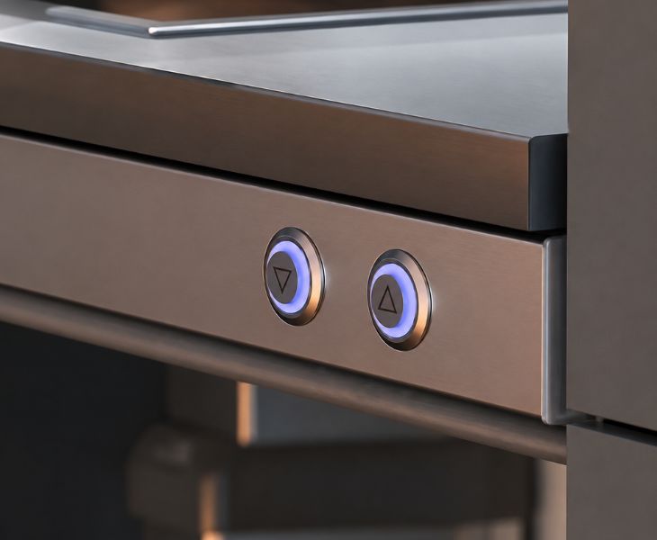 Granberg wired and wireless control options for height adjustable kitchen systems